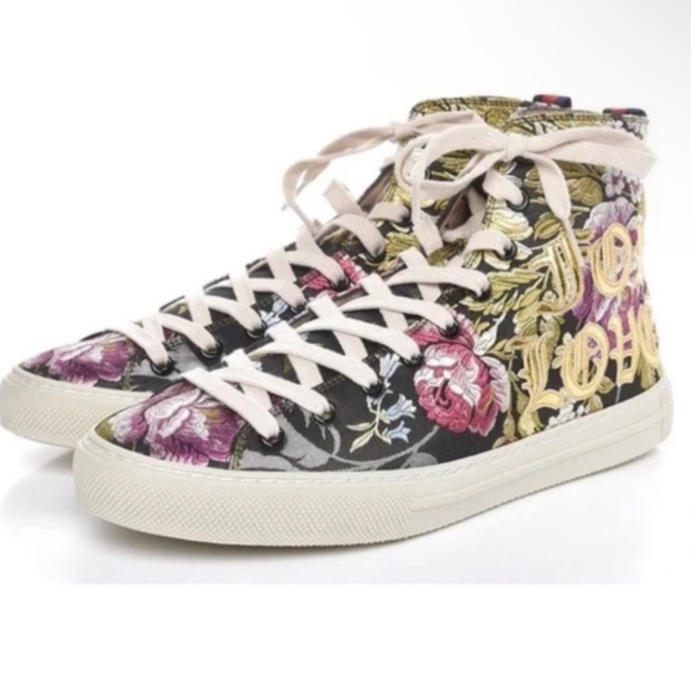 Gucci Blind for Love Floral Embroidered High-Top Sneakers